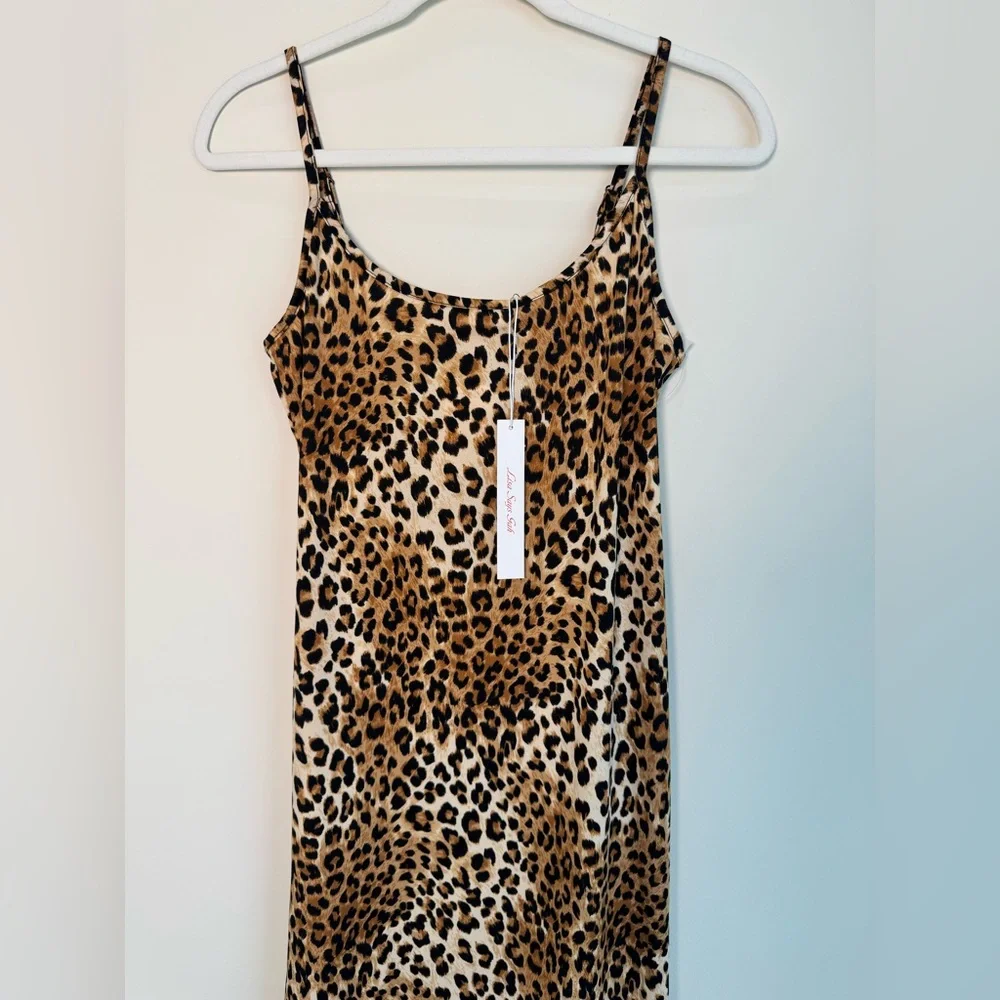 NWT Lisa Says Gah Leopard Print Slip Dress Size Small - Picture 3 of 8